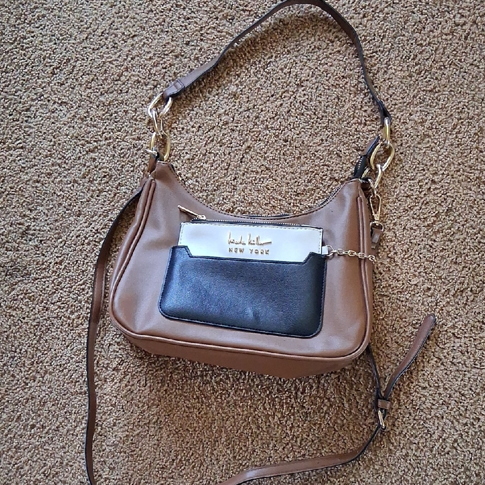 Nicole Miller Brown and Black Shoulder Bag
